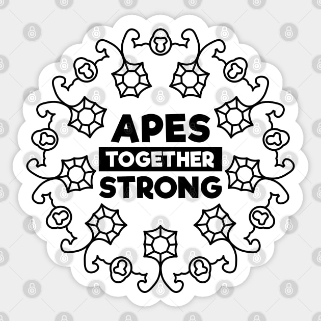 Apes Together Strong Onyx Sticker by Shinsen Merch